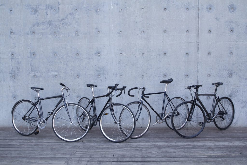 Four hybrid bikes
